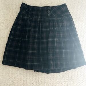 Vintage 2000s Y2K Plaid Skirt with Button Accents